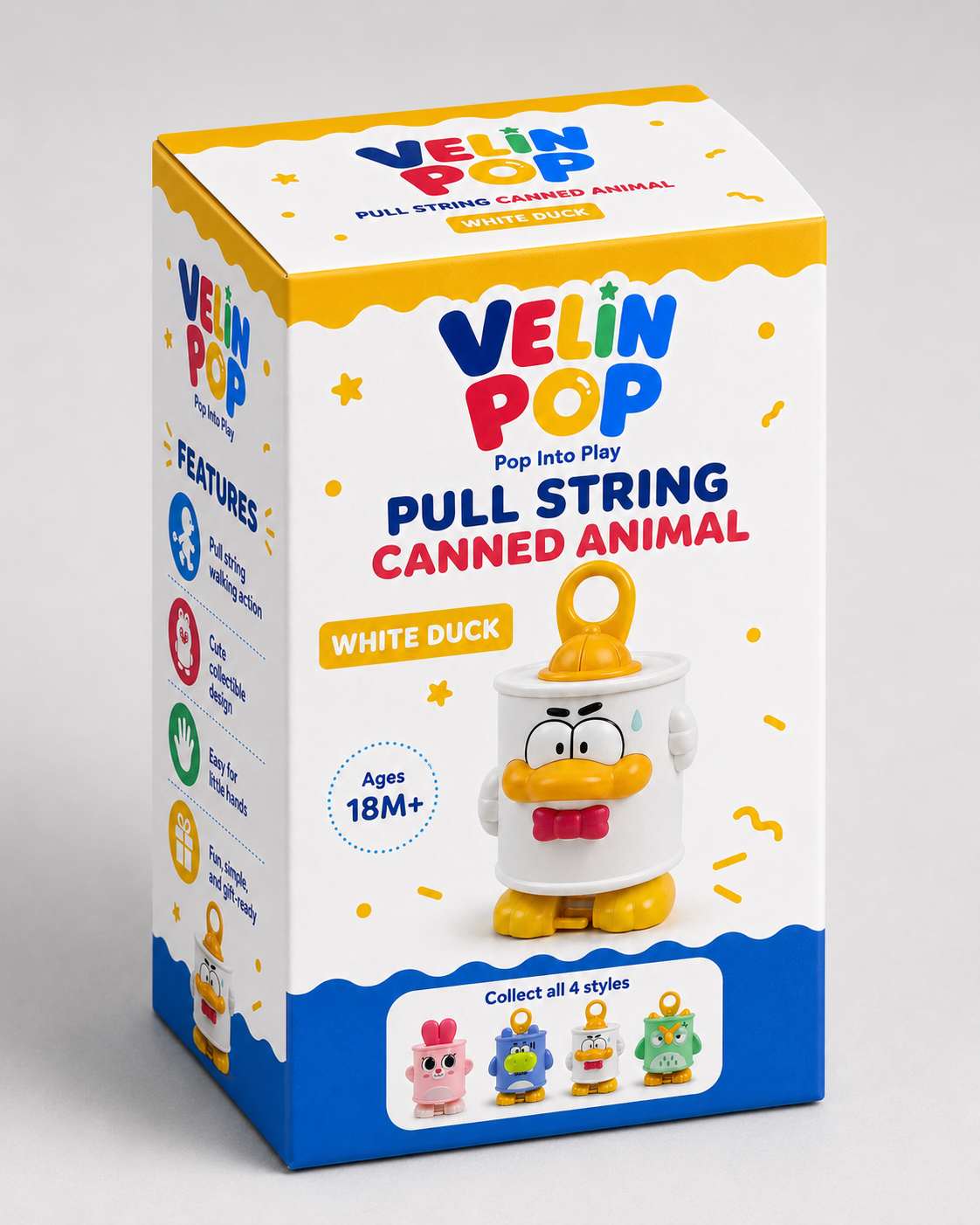 Pull String Canned Animals — Gift-ready packaging